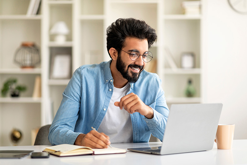 Man Working At Computer